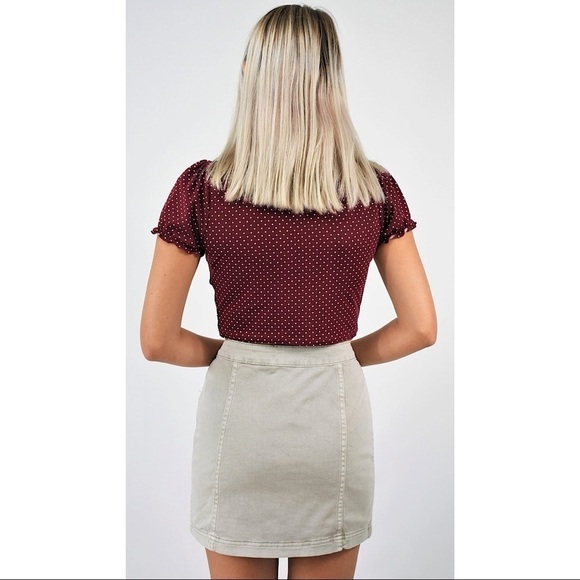 Altar'd State Slate Twill Side Buttons Stretch Straight Mini Skirt 
Size S - Picture 11 of 11